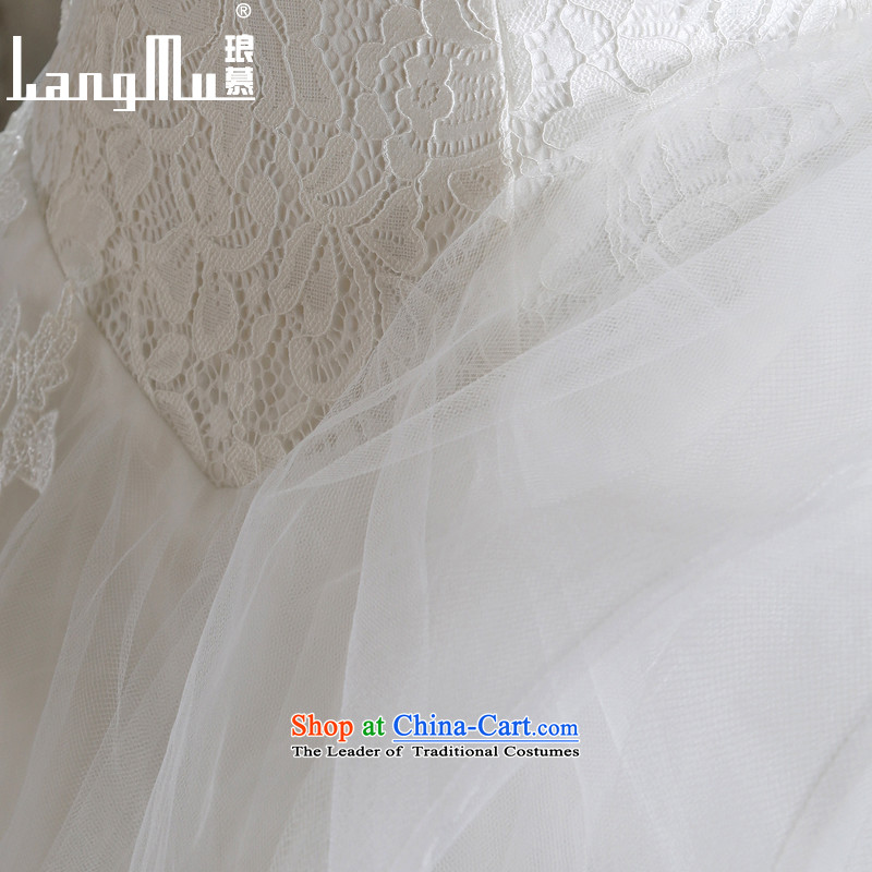 The new 2015 Luang vera Wang new design cascading lace anointed chest stack trailing wang weiwei wedding dress m White S, Luang in , , , shopping on the Internet
