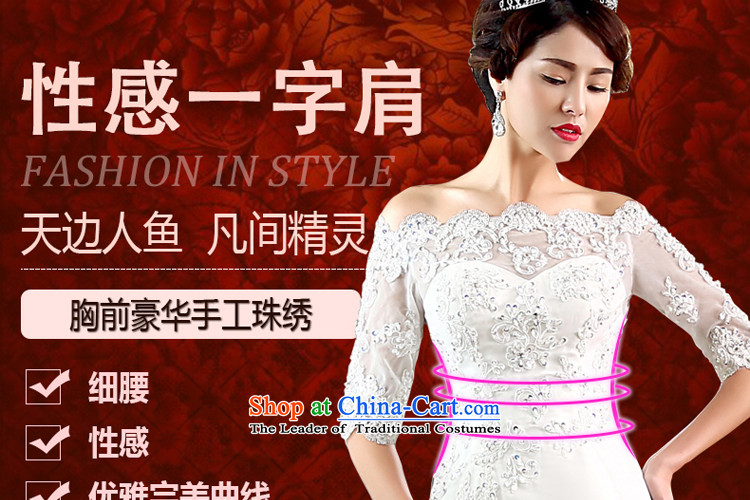 Talk to Her Wedding tail 2015 new crowsfoot wedding word for elegant Korean shoulder in the stylish large cuff wedding White M pictures, prices, brand platters! The elections are supplied in the national character of distribution, so action, buy now enjoy more preferential! As soon as possible.