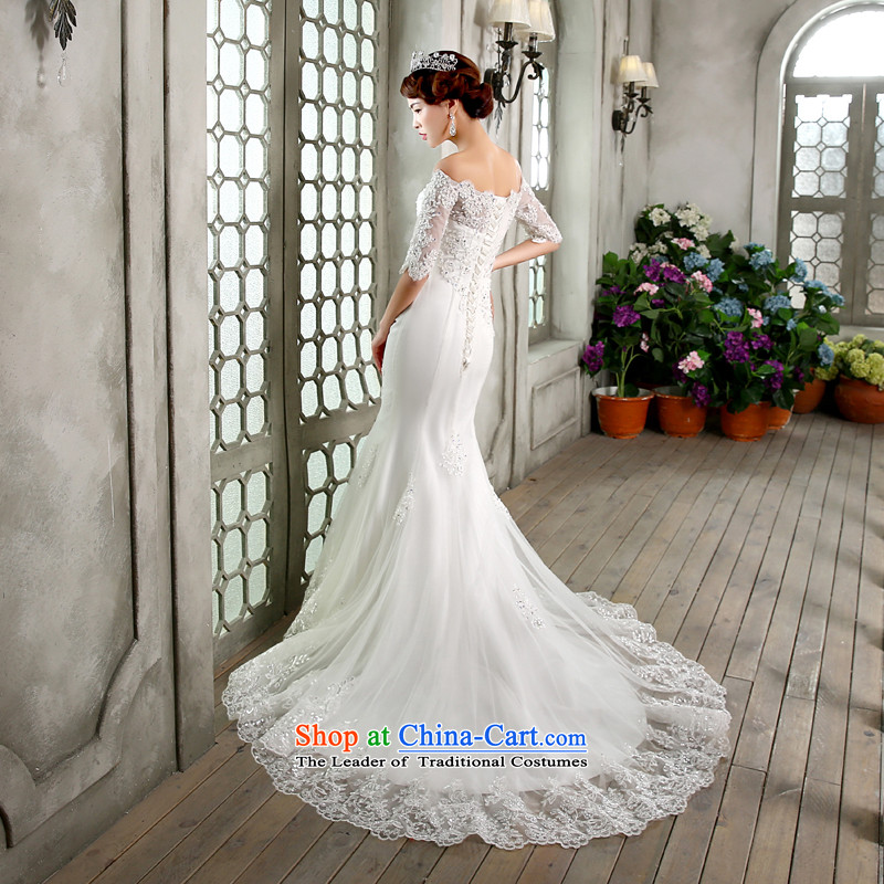 Talk to Her Wedding tail 2015 new crowsfoot wedding word for elegant Korean shoulder in the stylish large cuff wedding white honey words to wife M , , , shopping on the Internet