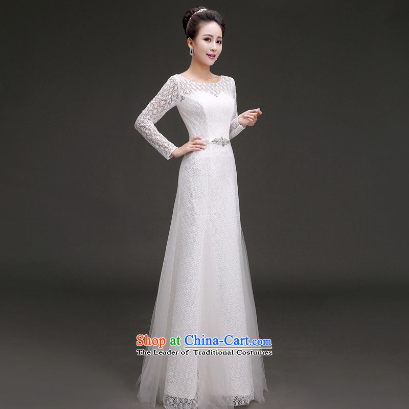 Friends of the 2015 Winter Olympics, new wedding continental long-sleeved lace bride wedding dresses a field to align the shoulder round-neck collar winter wedding quality assurance S waistline 1.9 feet, yards, Yi (LANYI) , , , shopping on the Internet