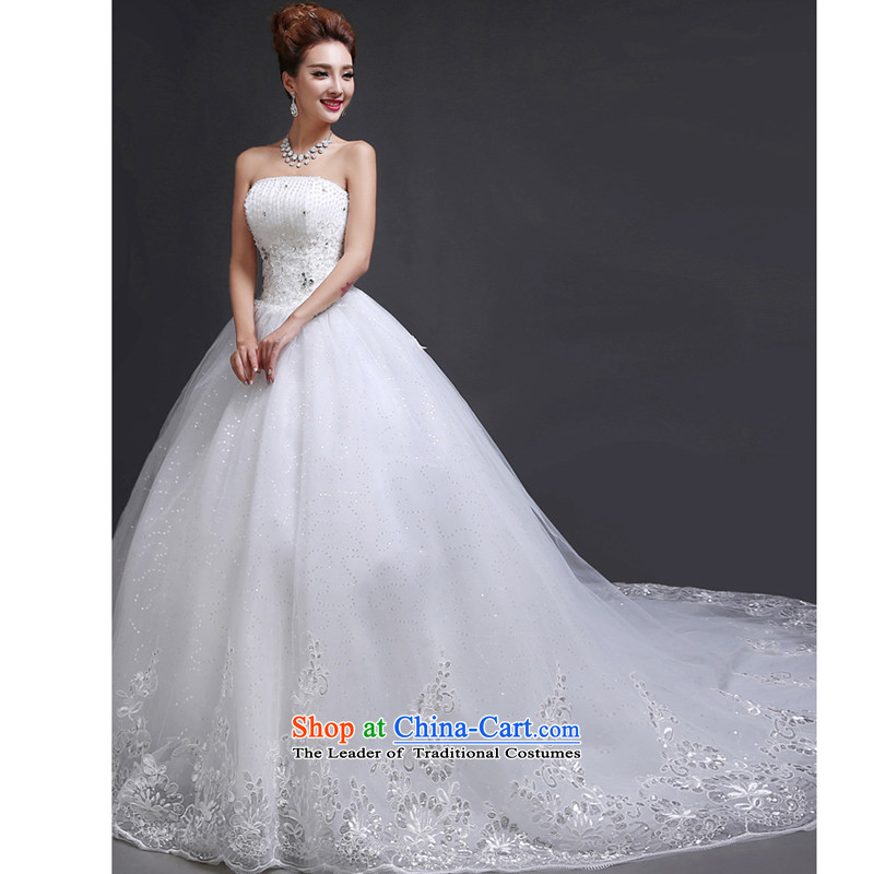 7 Color 7 tone Korean New anointed chest 2015 tail binding with a bright drill and sexy wedding dress H060 White M 7 7 Color Tone , , , shopping on the Internet