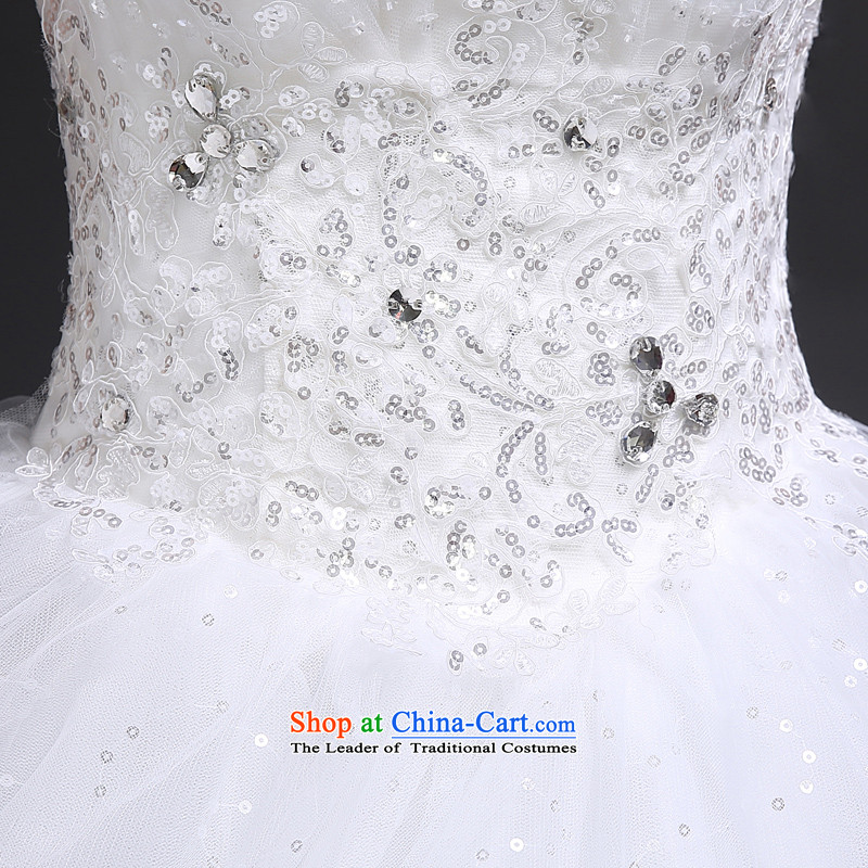 7 Color 7 tone Korean New anointed chest 2015 tail binding with a bright drill and sexy wedding dress H060 White M 7 7 Color Tone , , , shopping on the Internet