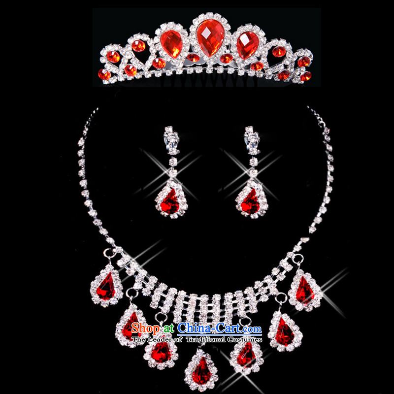 Time Syrian brides jewelry and ornaments of the International Red Crown necklace earrings three Kit Jewelry marry hair decorations wedding accessories accessories kits, Syria has been pressed time shopping on the Internet