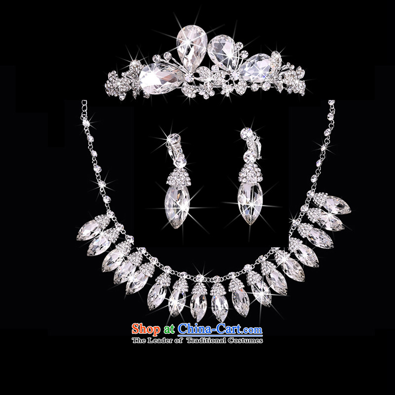 Syria Korean brides time head ornaments of international crown necklace earrings three Kit Jewelry marry hair decorations wedding accessories accessories crown, Syria has been pressed time shopping on the Internet
