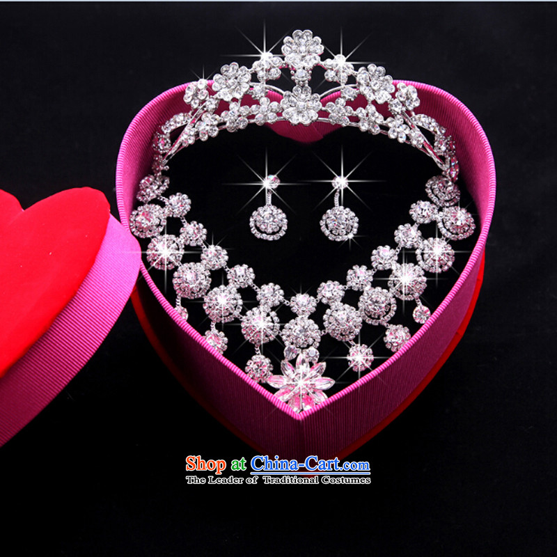 Time Syrian brides and ornaments of the ornaments flowers crown necklace earrings three kit Korean Jewelry marry hair decorations wedding accessories accessories crown, Syria has been pressed time shopping on the Internet