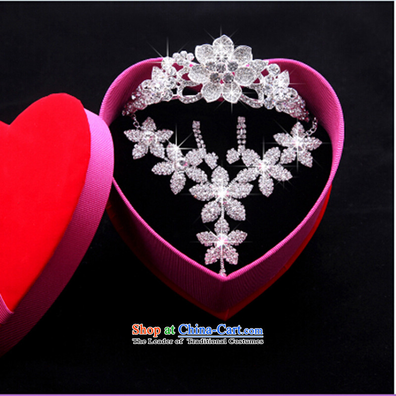 Time the new Syrian high head-dress for the bride Flower Adornment Crown necklace earrings three Kit Jewelry marry hair decorations wedding accessories accessories crown, Syria has been pressed time shopping on the Internet