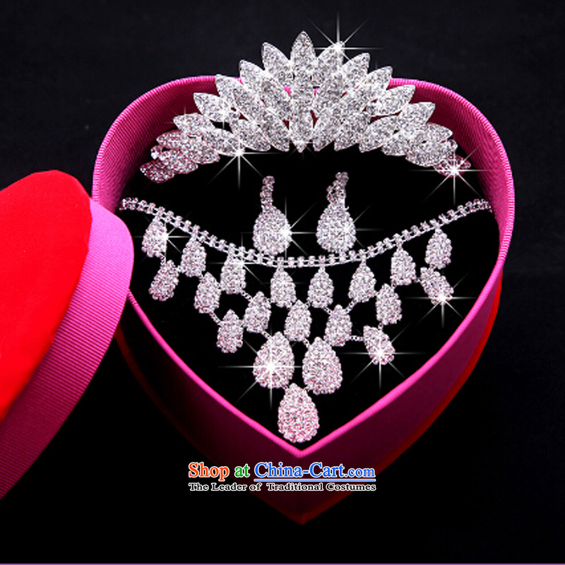 The Syrian brides head-dress moments of international crown necklace earrings three kit Maximum Leaf Jewelry marry hair decorations wedding accessories accessories Gift Box 3-piece set, Syria has been pressed time shopping on the Internet