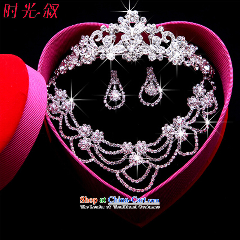 The Syrian brides head-dress moments of international butterfly crown necklace earrings three kit Korean Jewelry marry hair decorations wedding accessories accessories Gift Box 3-piece set, Syria has been pressed time shopping on the Internet