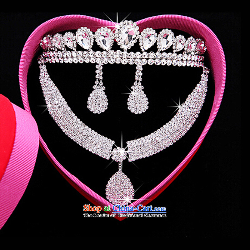 The Syrian brides head-dress moments of great international drilling crown necklace earrings three kit Korean Jewelry marry hair decorations wedding accessories accessories Gift Box 3-piece set, Syria has been pressed time shopping on the Internet
