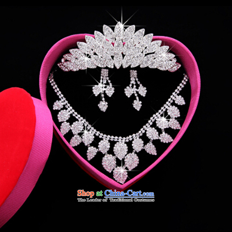 Time-leaf Korean-style Syrian brides head ornaments of international crown necklace earrings three Kit Jewelry marry hair decorations wedding accessories accessories crown, Syria has been pressed time shopping on the Internet