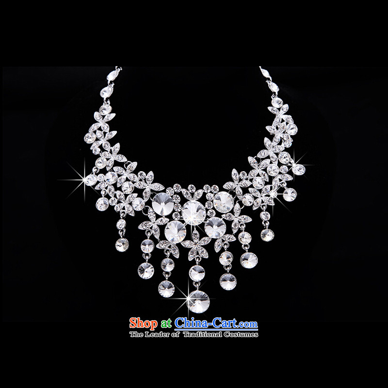The Syrian brides Korean-hour of large amount of international jewelry crown drill necklace earrings three Kit Jewelry marry hair decorations wedding accessories accessories Gift Box 3-piece set, Syria has been pressed time shopping on the Internet