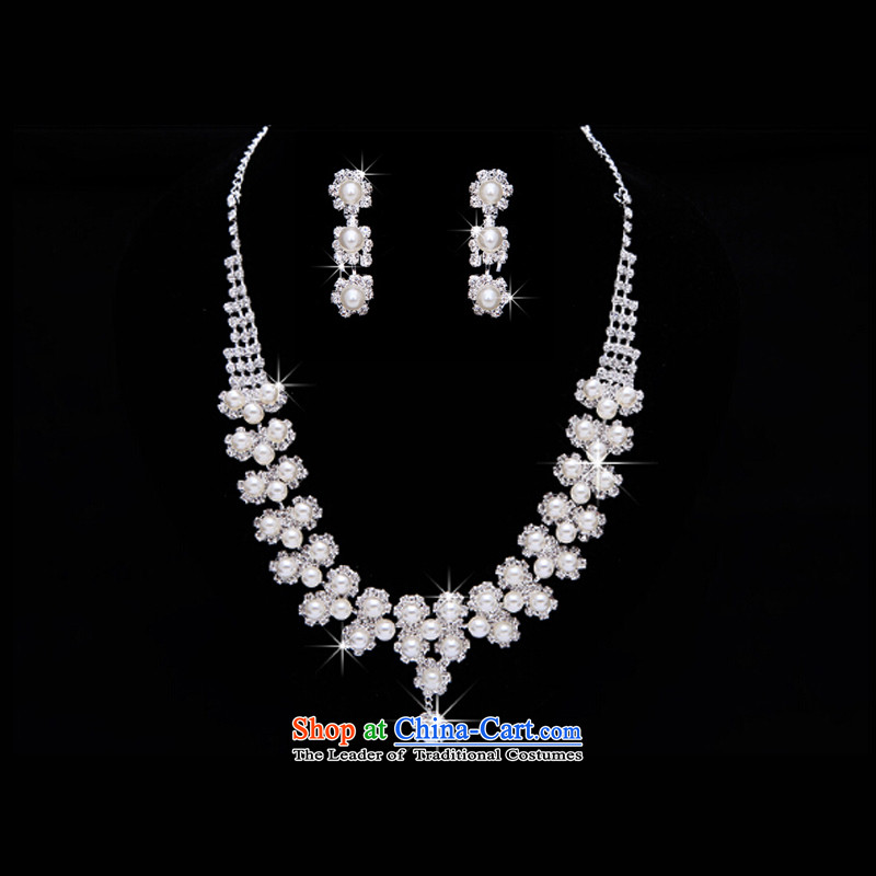Syria Korean brides time head ornaments of international crown necklace earrings three kit drill pearl jewelry marry hair decorations wedding accessories accessories Gift Box 3-piece set, Syria has been pressed time shopping on the Internet
