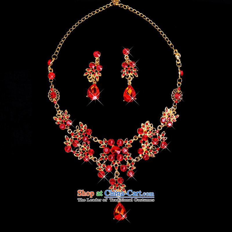 Time Syrian brides red head ornaments of international crown necklace earrings three Kit Jewelry marry hair decorations wedding accessories accessories crown, Syria has been pressed time shopping on the Internet