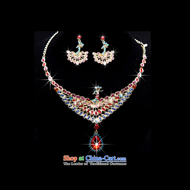 Time the   new 2015 Syrian brides head ornaments of peacock ornaments crown necklace earrings three Kit Jewelry marry hair decorations wedding accessories accessories necklaces earrings photographed the note color, Syria has been pressed time shopping on