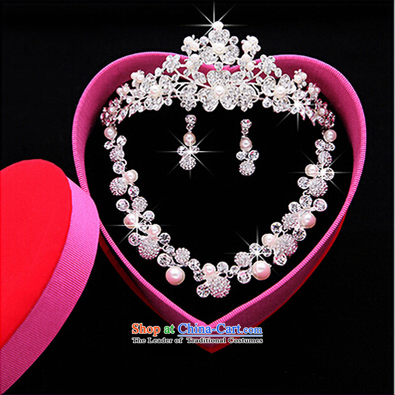 Time Syrian marriages of sweet crown necklace earrings Kit 3 on the drill head ornaments jewelry pearl hair accessories wedding gift Accessories Kits, Syria has been pressed time shopping on the Internet
