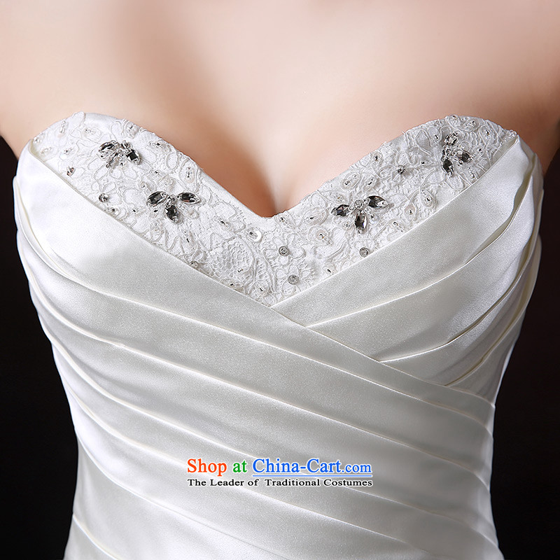 Custom dressilyme wedding by 2015 new anointed chest crowsfoot bride wedding dress satin lace diamond long tail wedding dress XXS- white out of stock of 25 days Shipment ,DRESSILY OCCASIONS ME WEAR ON-LINE,,, shopping on the Internet