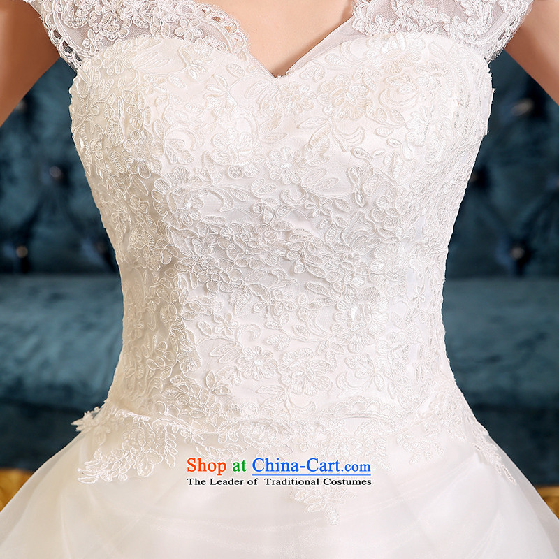 Lily Dance wedding dresses new 2015 winter spring Korean fashion shoulders tail marriages wedding lace video thin princess skirt large tail wedding White M Lily Dance (ball lily) , , , shopping on the Internet
