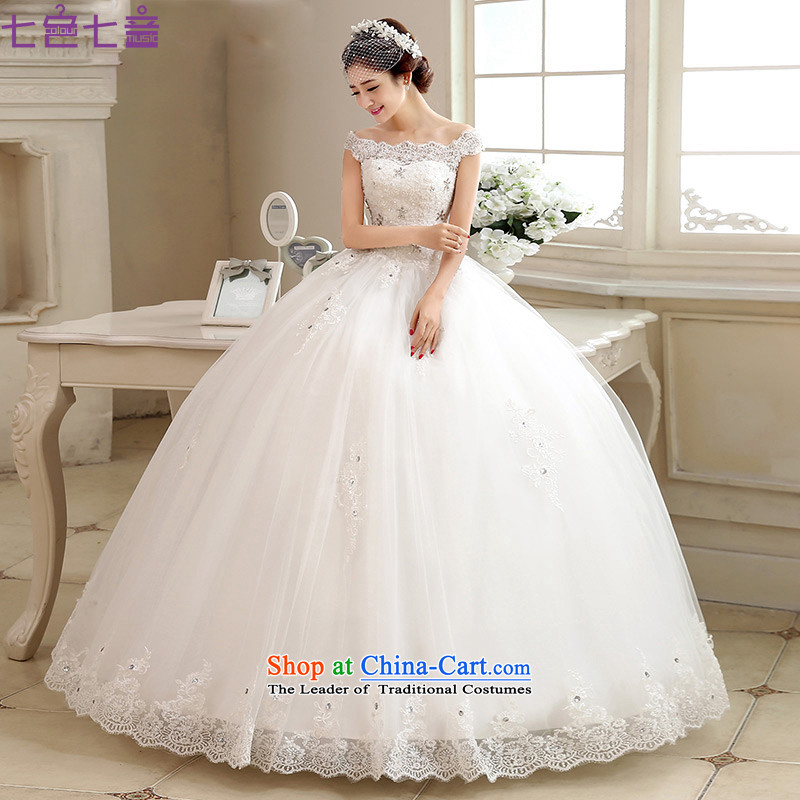 7 Color 7 tone Korean wedding dress 2015 new long tail lace a shoulder larger display field thin white to align the custom H062 M