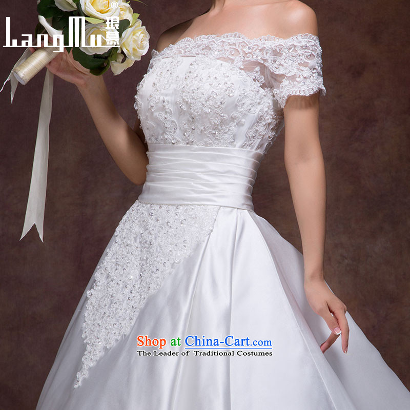 The new 2015 Luang wedding dress a field of thick breast tissue shoulder zipper tail stylish simplicity, a wedding custom m White advanced customization, Luang in , , , shopping on the Internet