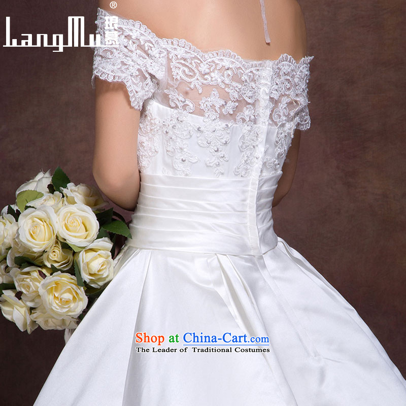 The new 2015 Luang wedding dress a field of thick breast tissue shoulder zipper tail stylish simplicity, a wedding custom m White advanced customization, Luang in , , , shopping on the Internet