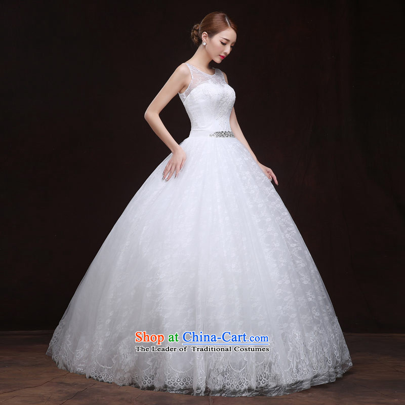 Maximum Number of Temporal wedding dresses 2015 new word shoulder lace diamond strap video thin Korean wedding dress female white XS, love of the overcharged shopping on the Internet has been pressed.