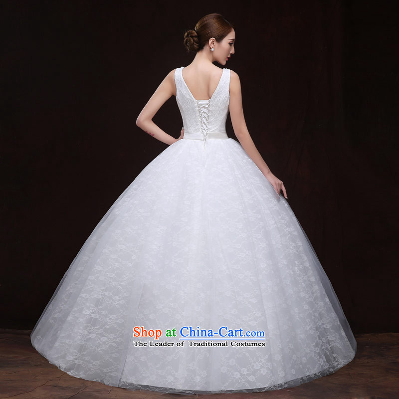 Maximum Number of Temporal wedding dresses 2015 new Korean sexy V-Neck diamond lace back pregnant women custom wedding dress White XL, love of the overcharged shopping on the Internet has been pressed.