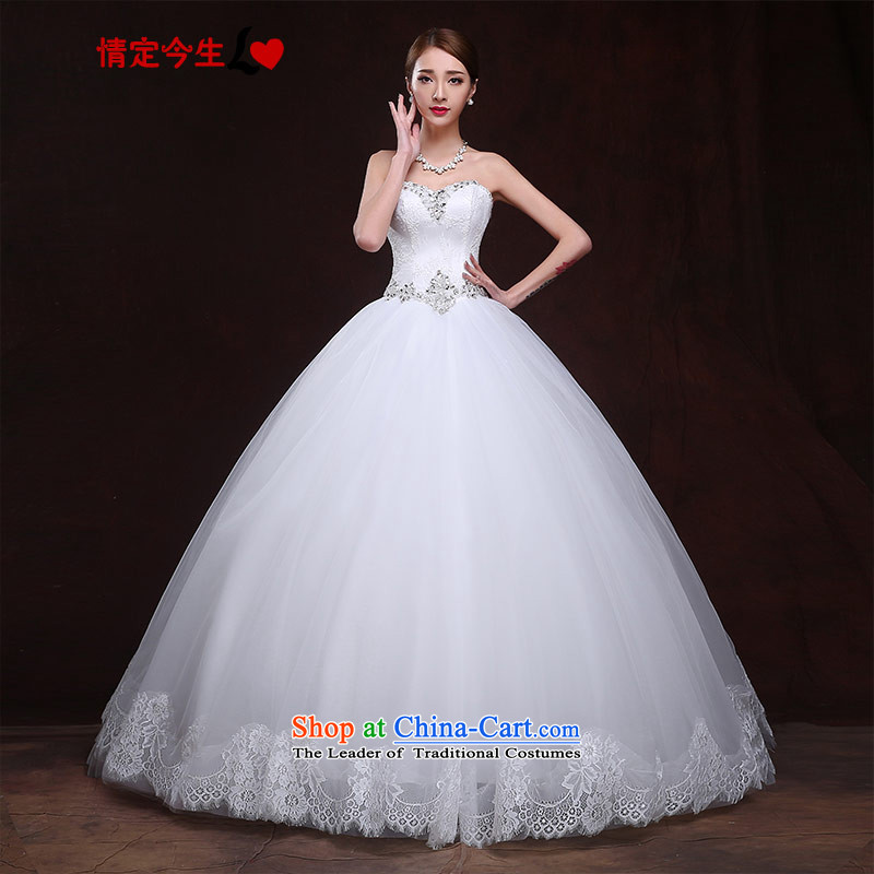 Love of the overcharged wedding anointed chest new Korean brides diamond Foutune of video thin straps bon bon PETTICOAT skirt the spring and summer of field white European root yarn wedding dress female white tailor-made exclusively concept
