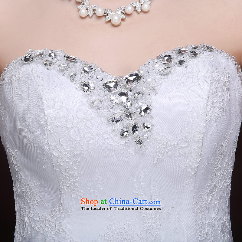 Love of the overcharged wedding anointed chest new Korean brides diamond Foutune of video thin straps bon bon PETTICOAT skirt the spring and summer of field white European root yarn wedding dress female white tailor-made exclusively the concept of love of