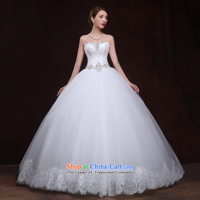 Love of the overcharged wedding anointed chest new Korean brides diamond Foutune of video thin straps bon bon PETTICOAT skirt the spring and summer of field white European root yarn wedding dress female white tailor-made exclusively the concept of love of