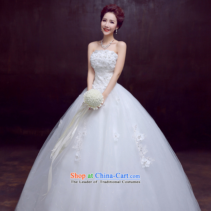 Wedding dresses new 2015 summer and fall out at chest height to bride wedding Sau San video thin sweet strap wedding white XS, dumping of wedding dress shopping on the Internet has been pressed.