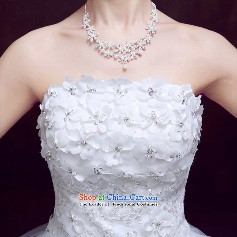 Wedding dresses new 2015 summer and fall out at chest height to bride wedding Sau San video thin sweet strap wedding white XS, dumping of wedding dress shopping on the Internet has been pressed.