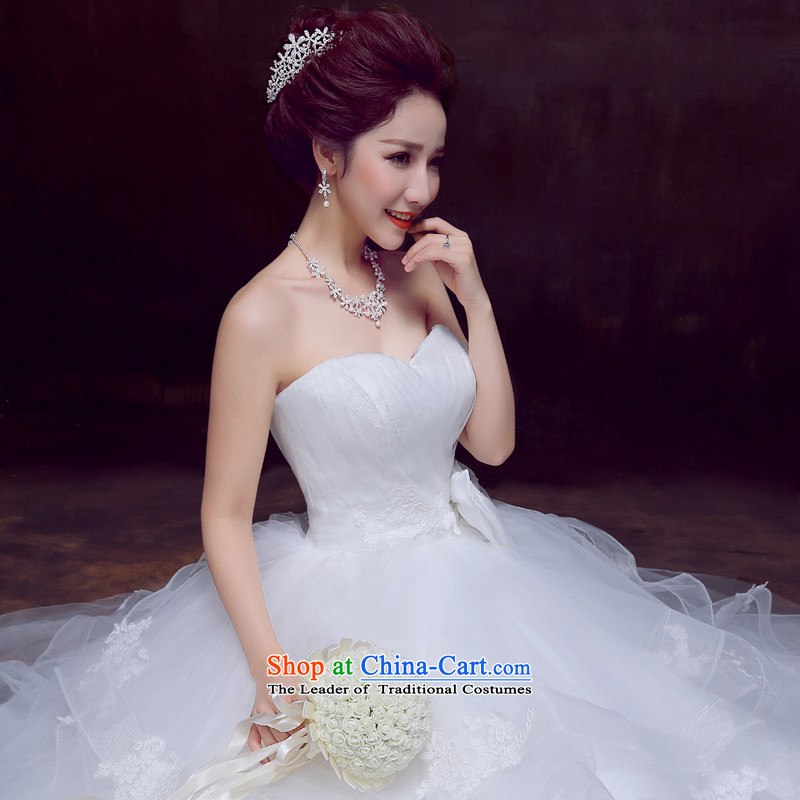 Wedding dresses new 2015 autumn and winter wiping the chest to marriages wedding video thin sweet butterfly Sau San Wedding White XL, dumping of wedding dress shopping on the Internet has been pressed.