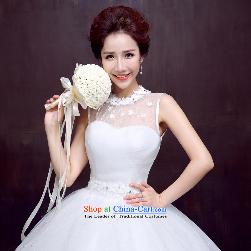 The dumping of the wedding dress wedding dresses new spring 2015 package your shoulders to bride wedding Sau San video thin sweet strap wedding service kits white S, dumping of wedding dress shopping on the Internet has been pressed.