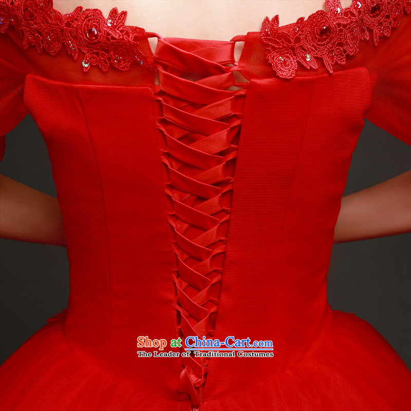 In the first field of the cuff to align the shoulder red wedding dresses new spring 2015 marriages Sau San tail female hunsha lace tail, love so Peng (AIRANPENG) , , , shopping on the Internet