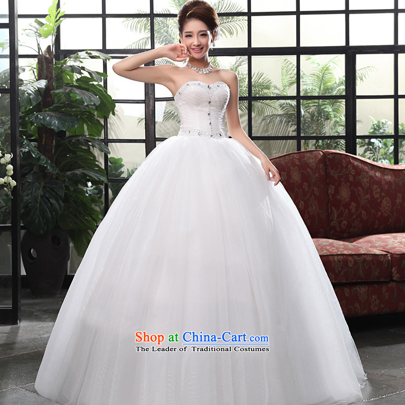 The privilege of serving-leung 2015 NEW Summer Wedding marriages and chest princess bon bon skirt straps wedding dresses White2XL