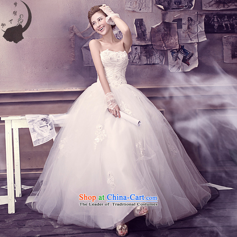 The leading edge of the Korean version of days with chest to wedding dress skirt sweet bride 2015 new 62.51 White?XL