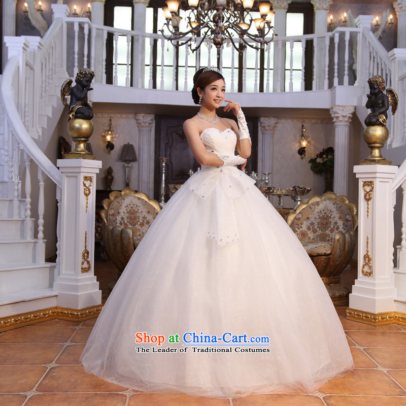 The leading edge of the days of the wedding dresses 2015 new autumn and winter Princess Korean big bow ties with chest wedding dress 6231 White M DREAM edge days seung , , , shopping on the Internet
