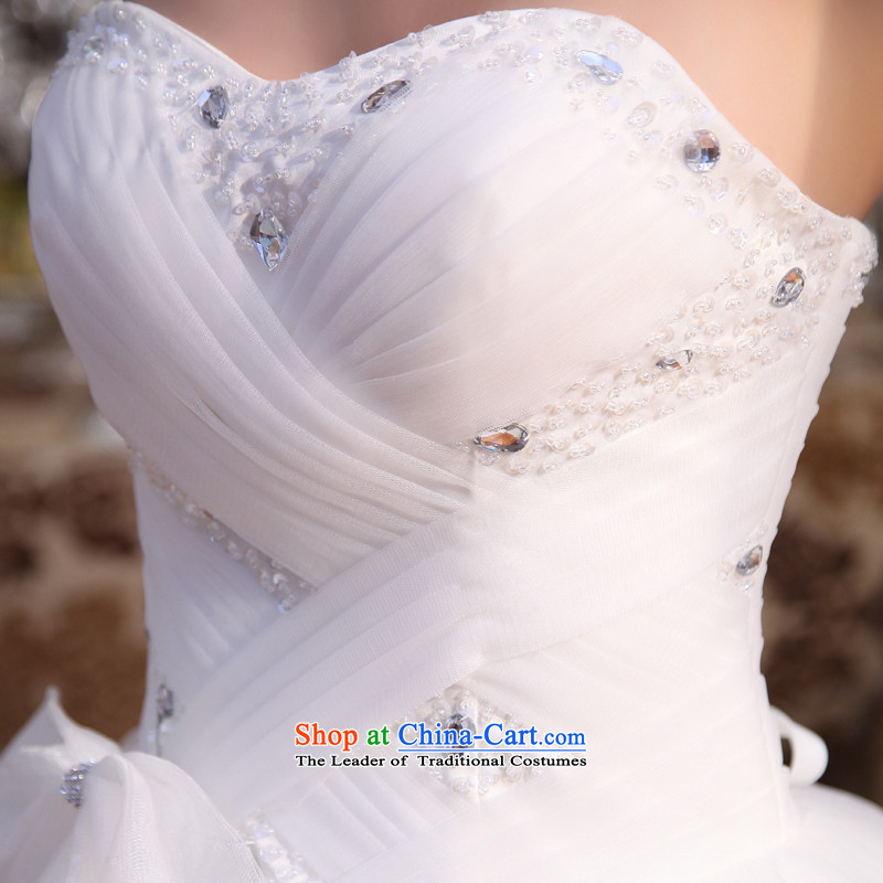 The leading edge of the days of the wedding dresses 2015 new autumn and winter Princess Korean big bow ties with chest wedding dress 6231 White M DREAM edge days seung , , , shopping on the Internet
