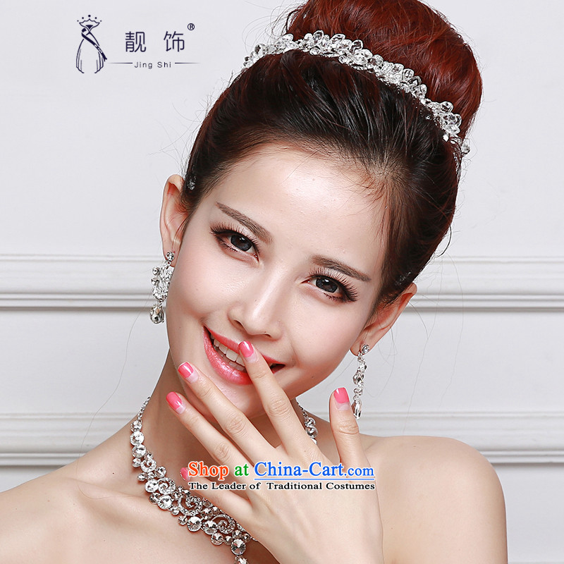 The new 2015 International Friendship Deluxe water drilling head-dress flowers alloy irrepressible bride jewelry wedding dresses accessories White