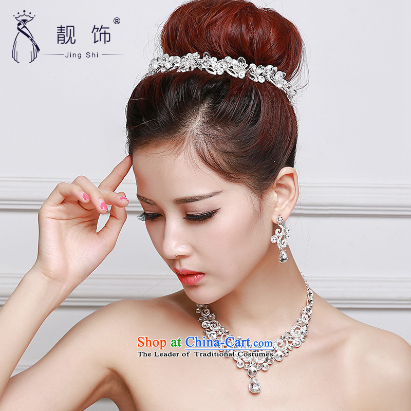 The new 2015 International Friendship Deluxe water drilling head-dress flowers alloy irrepressible bride jewelry wedding dresses accessories, white trim (JINGSHI talks) , , , shopping on the Internet