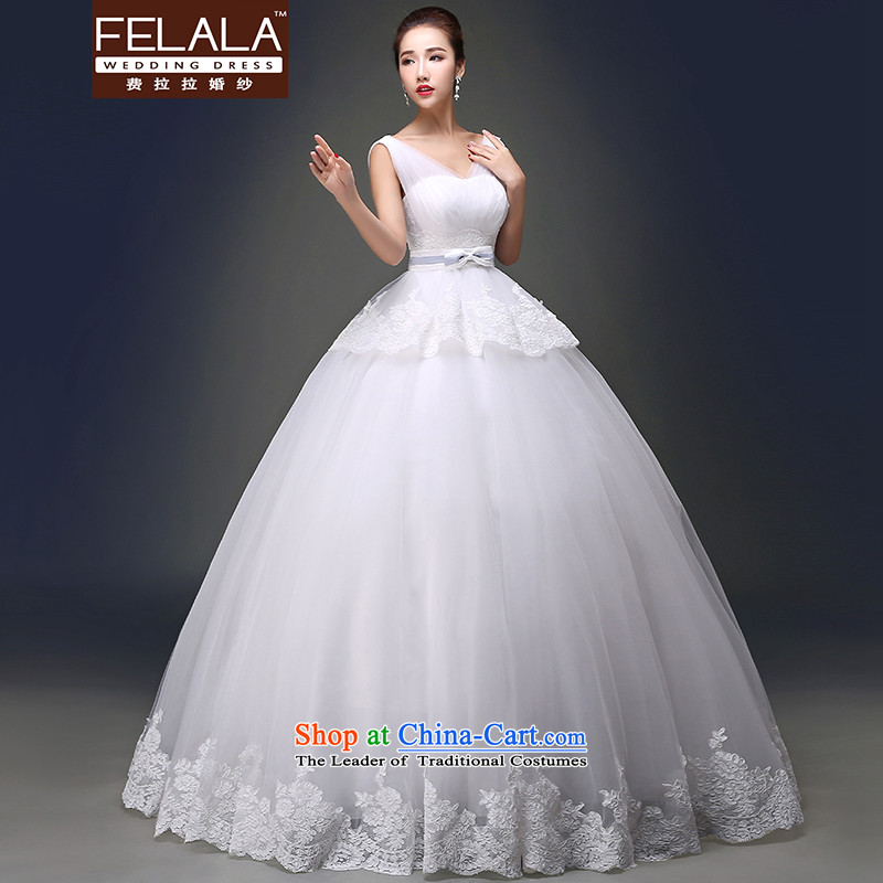 Ferrara in spring and summer 2015 new shoulders V-Neck lace wiping the chest to back bon bon wedding S_1 gauge 9