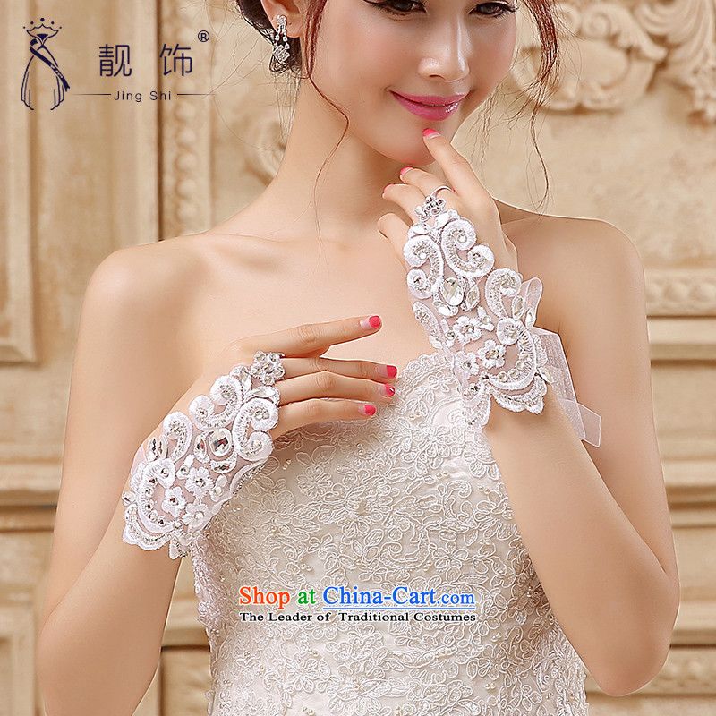 The new 2015 International Friendship Deluxe lace water drilling bride short-mittens wedding accessories accessories white gloves 097, talks trim (JINGSHI) , , , shopping on the Internet