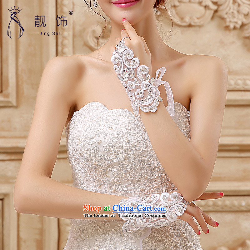 The new 2015 International Friendship Deluxe lace water drilling bride short-mittens wedding accessories accessories white gloves 097, talks trim (JINGSHI) , , , shopping on the Internet