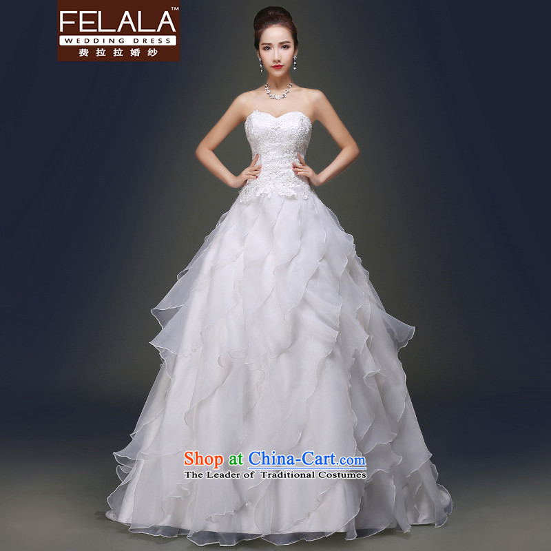 Ferrara in spring and summer 2015 new stylish anointed chest Sin-ling manually billowy flounces wedding dresses XL_2 gauge 2