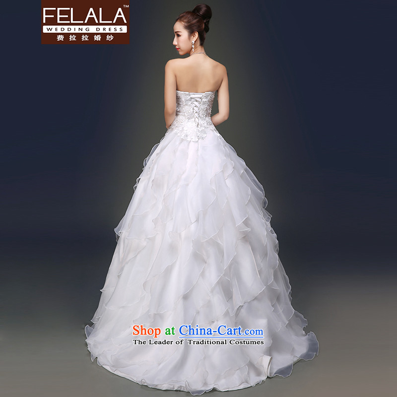 Ferrara in spring and summer 2015 new stylish anointed chest Sin-ling manually billowy flounces wedding dresses XL(2 feet 2 Ferrara wedding (FELALA) , , , shopping on the Internet