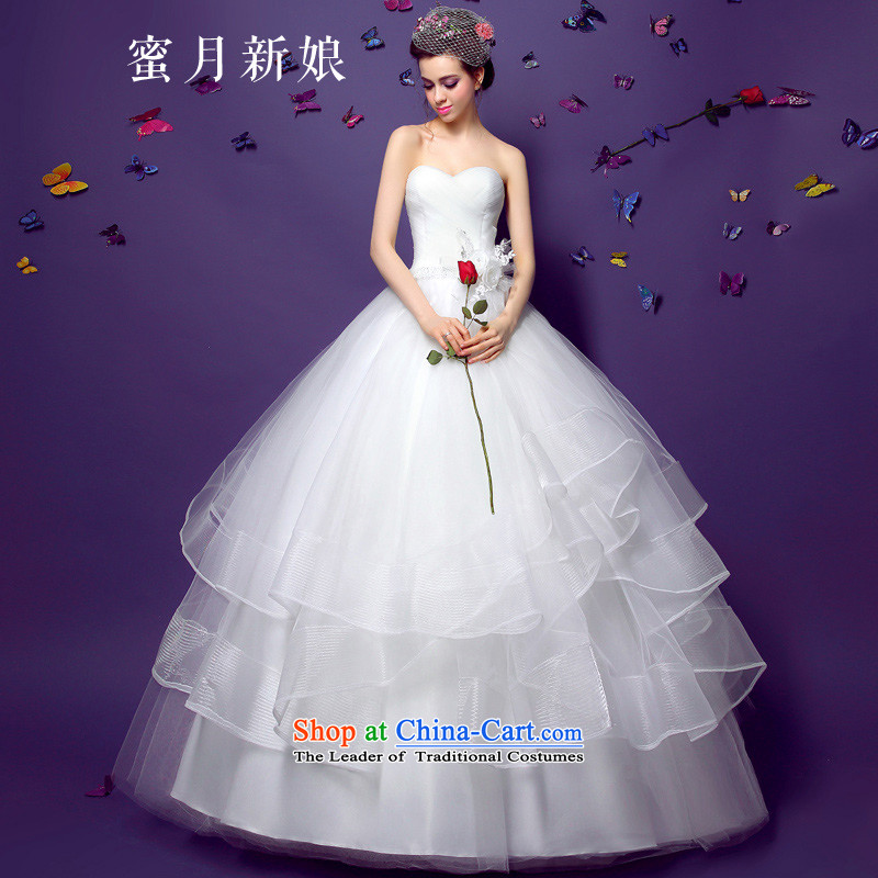 Honeymoon bride new 2015 Summer female depilation chest wedding dresses Korean Sau San video thin fresh princess wedding WhiteXL
