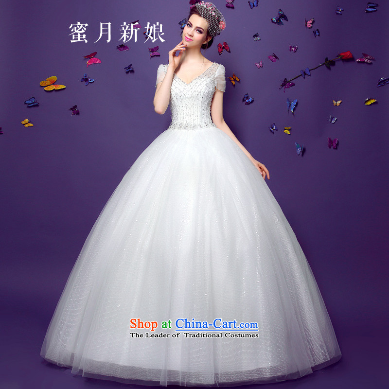 Honeymoon bride?2015 Summer New elegant wedding women shoulder package dress retro Sau San video to align the dream thin white?S