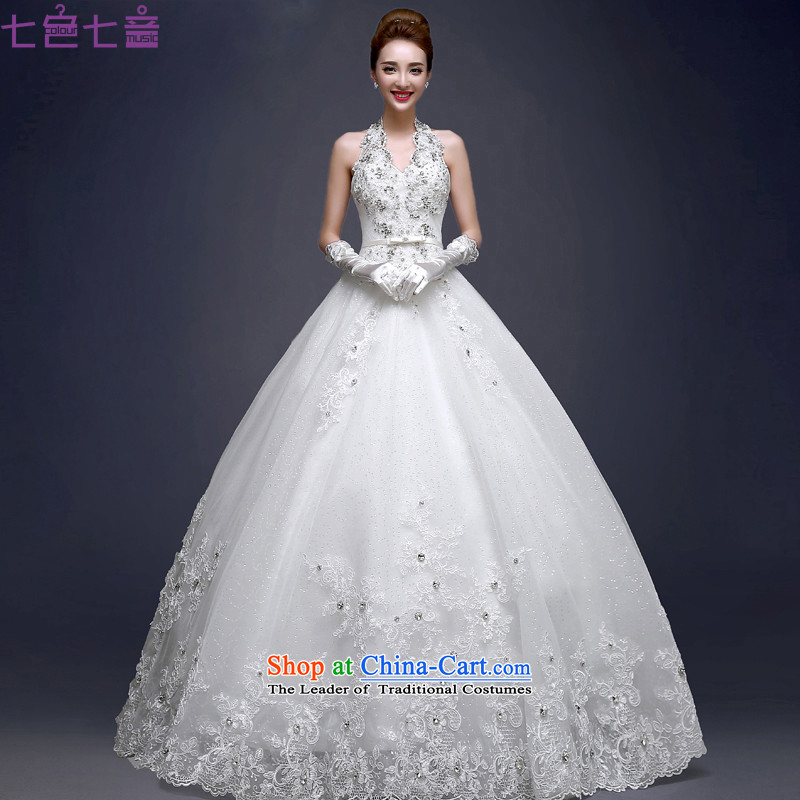 7 Color 7 tone Korean new stylish hang 2015 also-diamond marriages lace straps to align the wedding dressesH068WhiteM