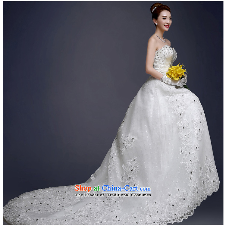 7 Color 7 tone Korean new stylish brides 2015 Married Mary Magdalene chest lace diamond tie long tail wedding dresses H070 White M picture, prices, brand platters! The elections are supplied in the national character of distribution, so action, buy now enjoy more preferential! As soon as possible.