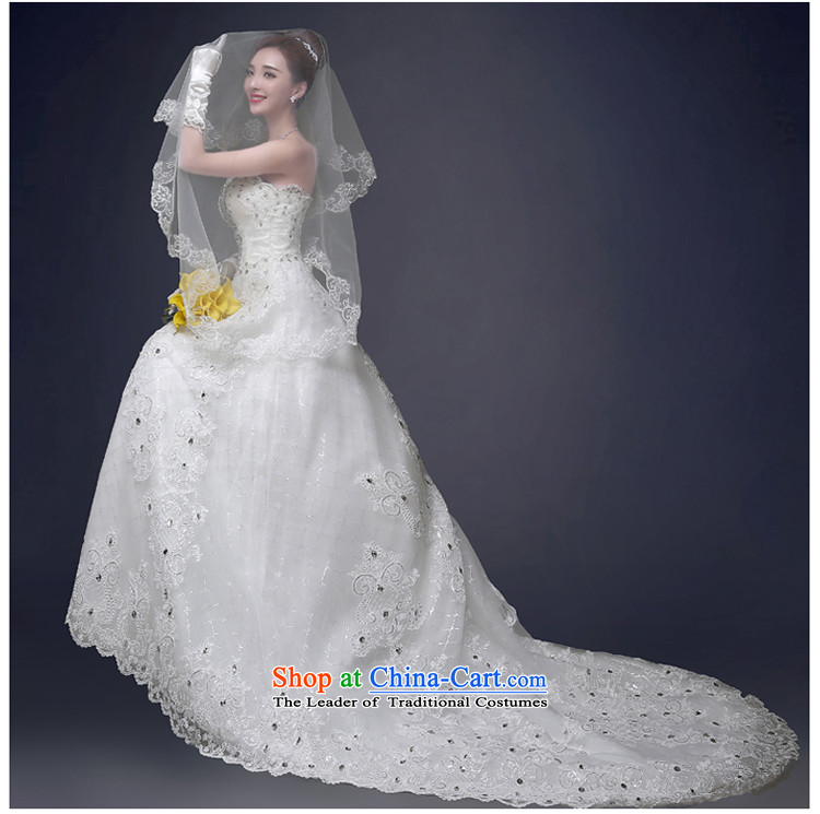 7 Color 7 tone Korean new stylish brides 2015 Married Mary Magdalene chest lace diamond tie long tail wedding dresses H070 White M picture, prices, brand platters! The elections are supplied in the national character of distribution, so action, buy now enjoy more preferential! As soon as possible.